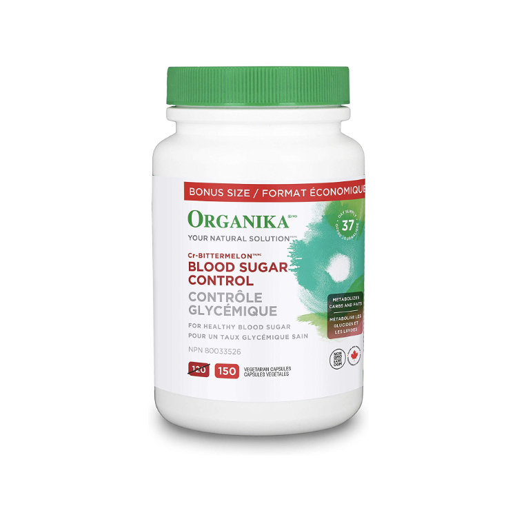 Organika Blood Sugar Control Bonus Size- Chromium and Bitter Melon, 150 vcaps 苦瓜素 150粒
