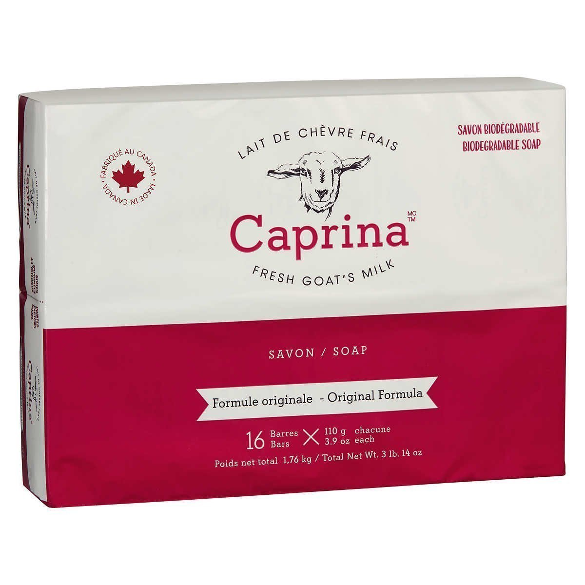 Caprina（肯拿士）手工山羊奶皂香皂肥皂（16*110g）