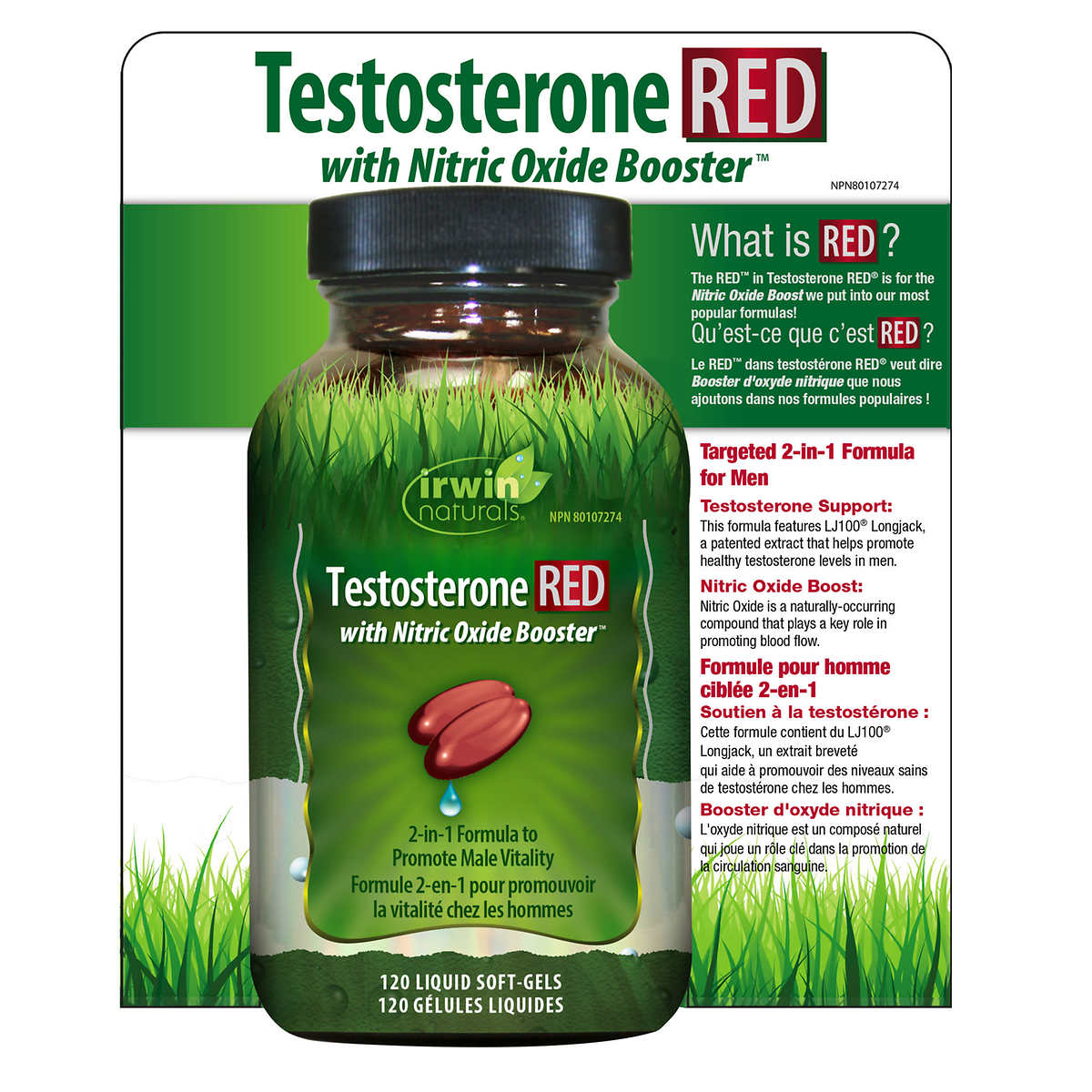 Testosterone RED with Nitric Oxide Booster  120粒