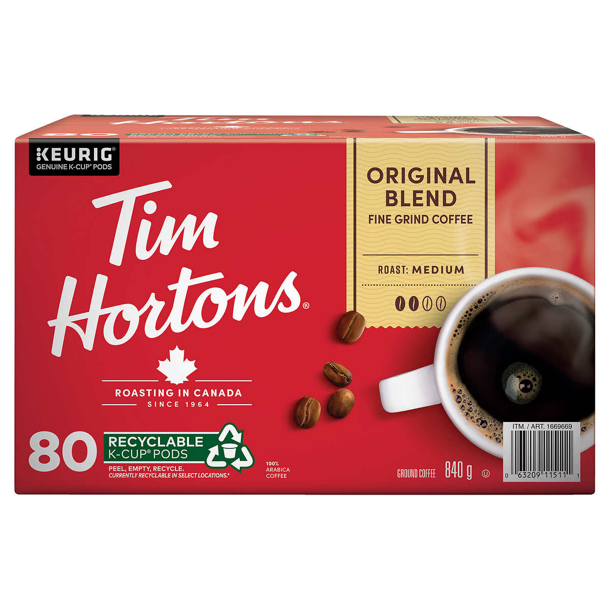 Tim Hortons Single-serve K-Cup Pods 单人份胶囊咖啡  80份