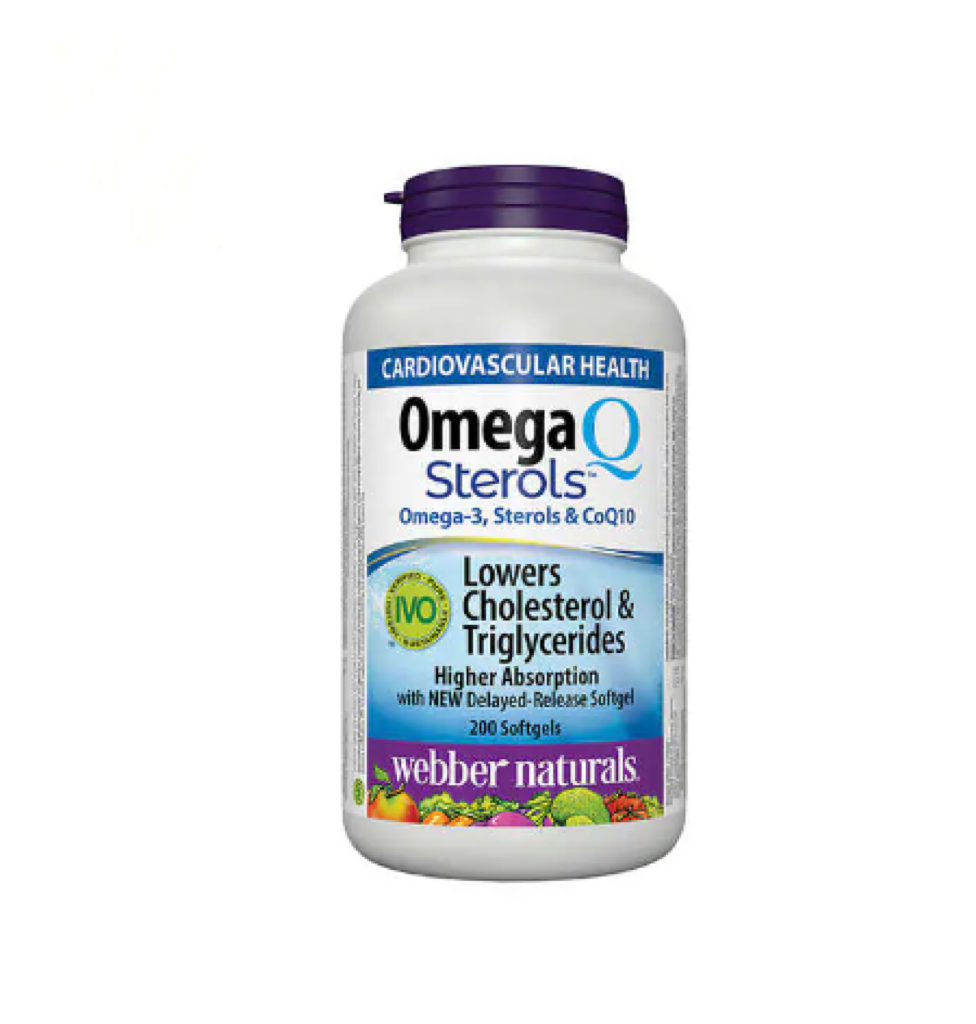 Webber Naturals Omega-3 & CoQ10 新配方 鱼油辅酶Q10胶囊含有植物甾醇成分 200粒