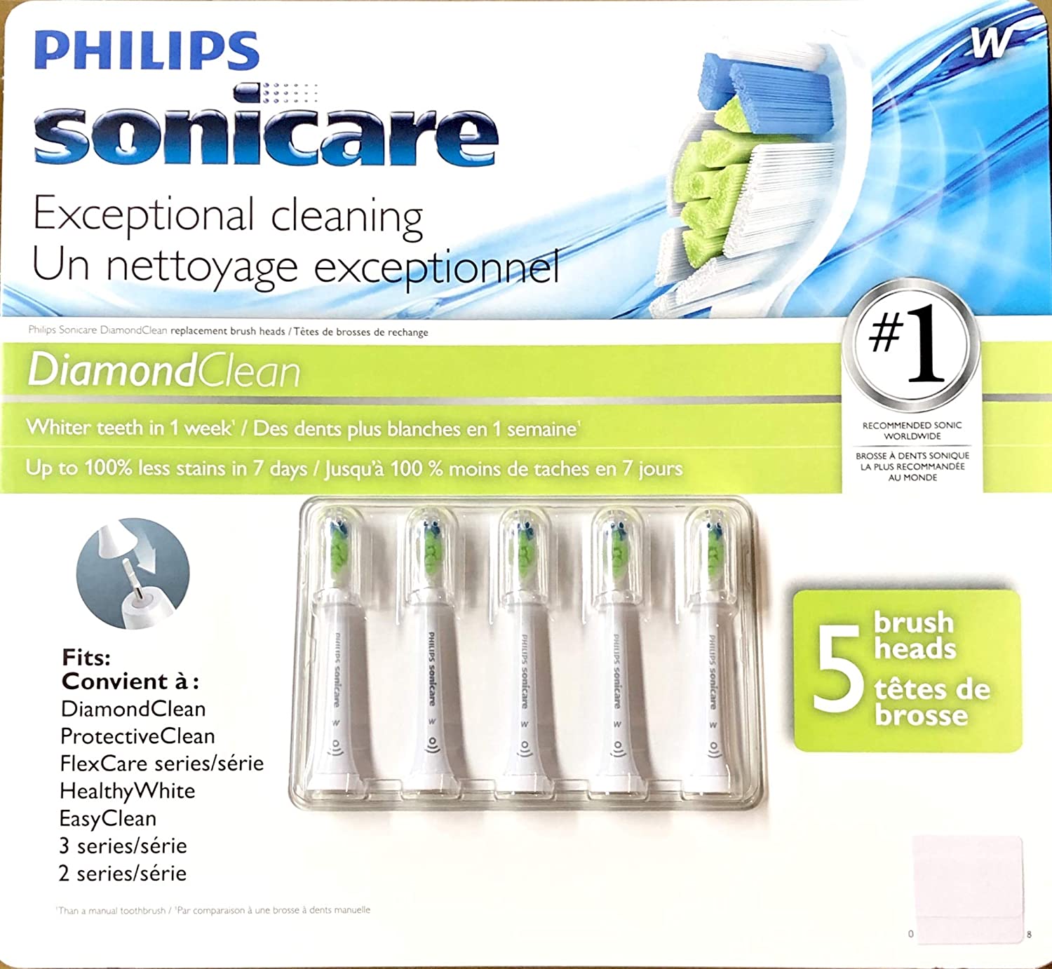 Philips飞利浦Sonicare 钻石 电动牙刷刷头5个装
