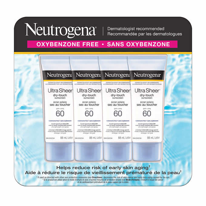 Neutrogena防晒霜SPF60+ 4支*88ml露得清轻透防晒乳