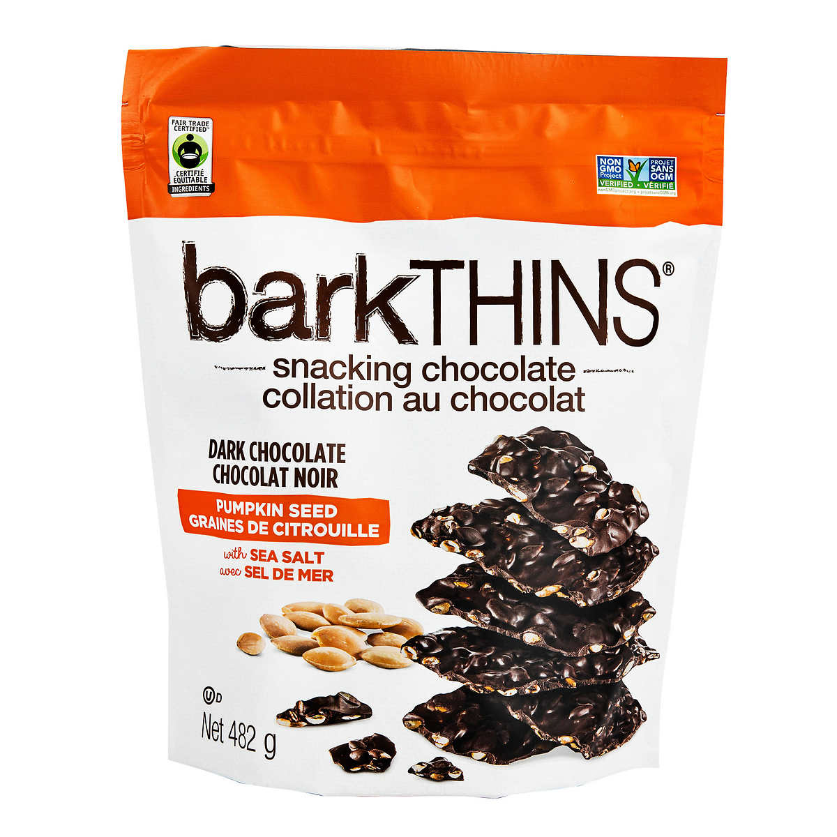 BarkThins Dark Chocolate Pumpkin Seeds Snacks 海盐南瓜籽黑巧薄脆 482g