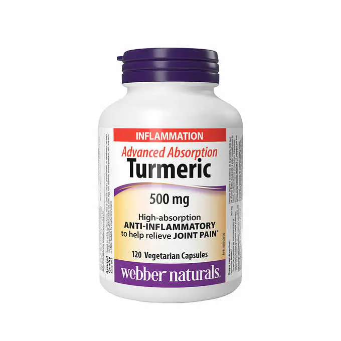 韦博天然 姜黄素500mg，120粒 webber naturals Turmeric Advanced, 120 Capsules