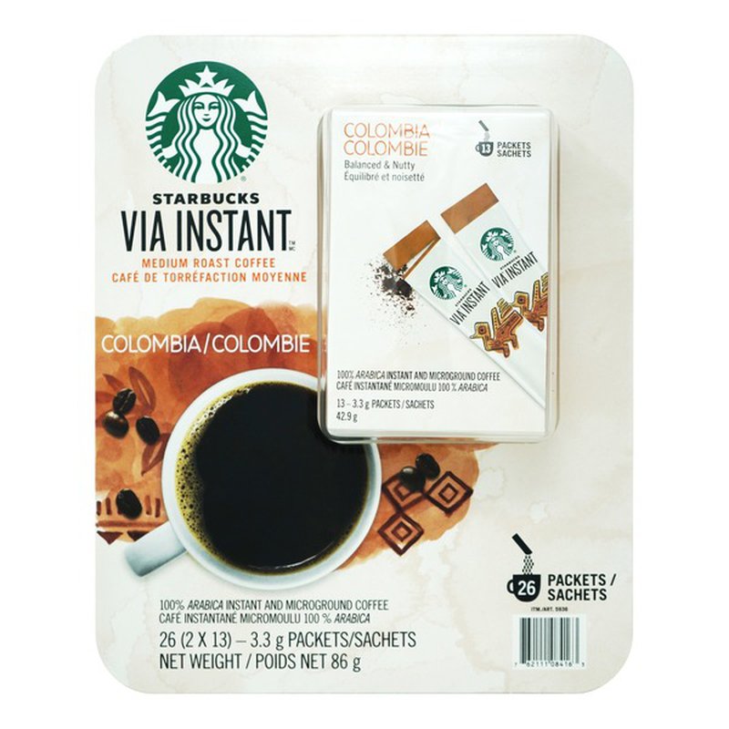 Starbucks Via Colombia Instant Coffee 星巴克中度烘焙哥伦比亚速溶咖啡