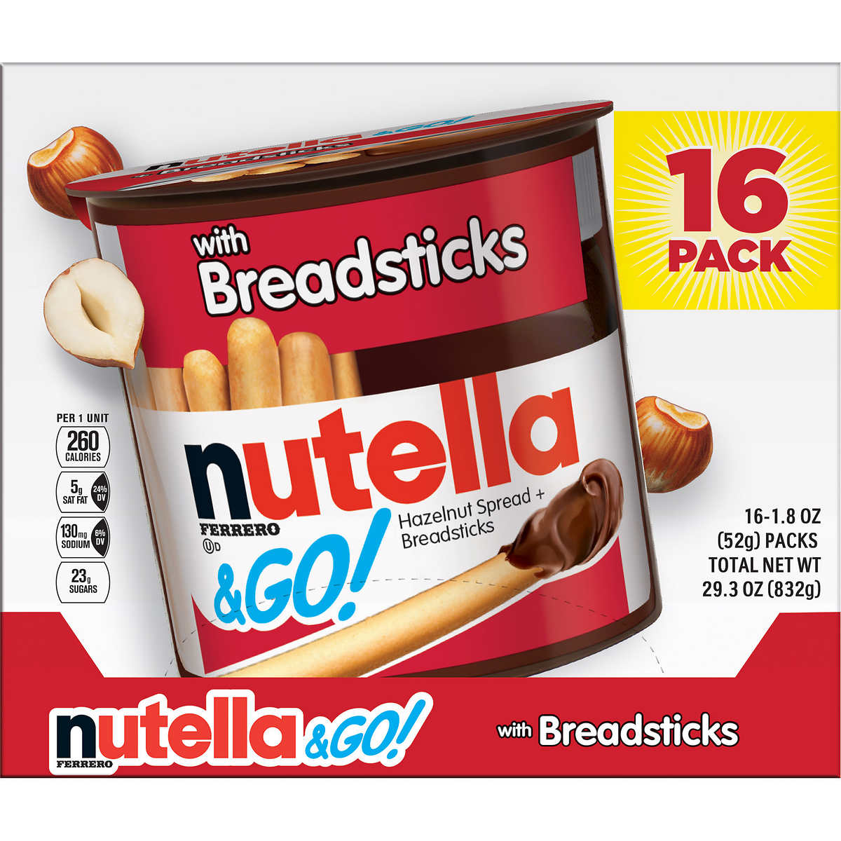 nutella巧克力酱饼干 16盒