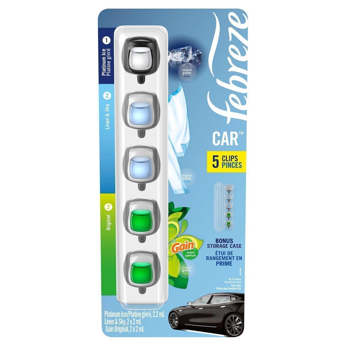 Febreze CAR Assorted Scent Air Freshener Vent Clips 车香风 5 粒装