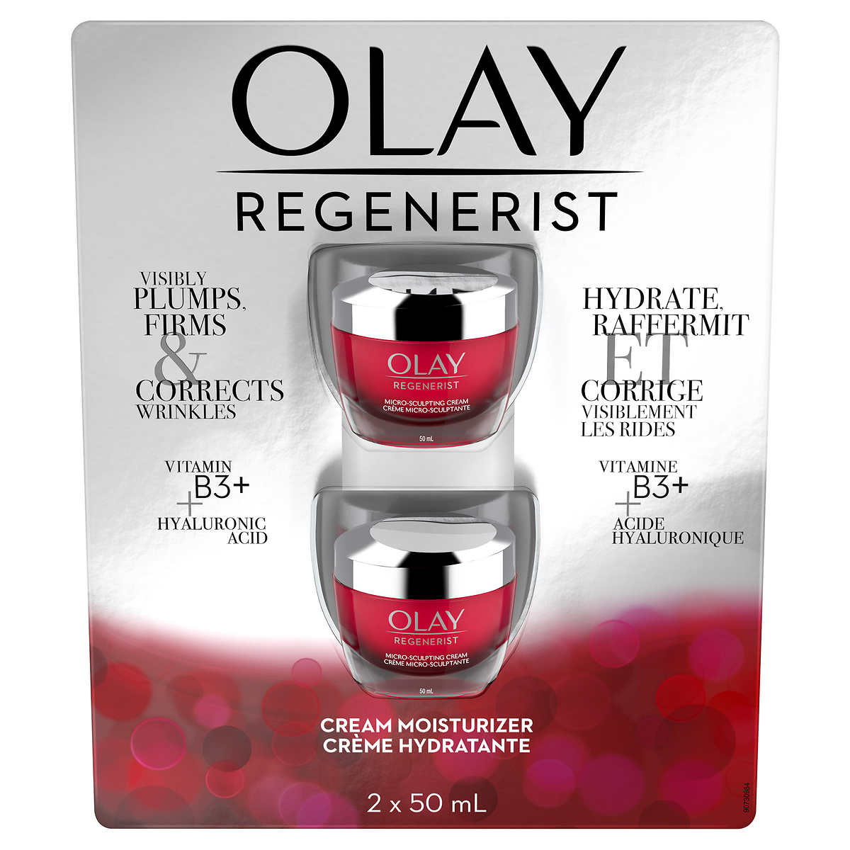 Olay Regenerist Moisturizing Micro-sculpting Face Cream玉兰油新生塑颜金纯面霜 大红瓶 50ml*2/板