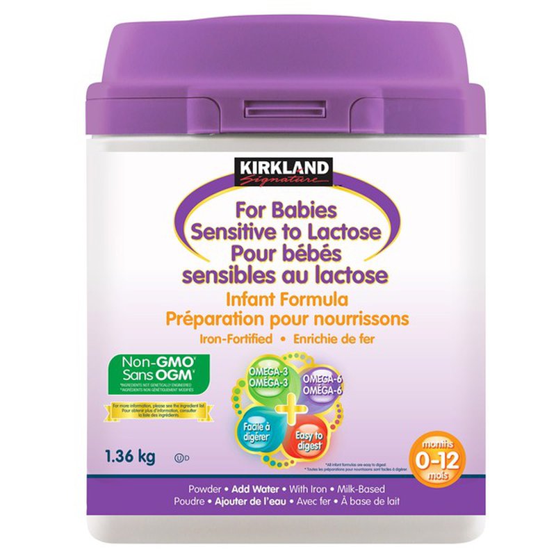 Kirkland Signature Infant Formula For Babies Sensitive to Lactose 1.36 kg 柯克兰Oemga强化乳糖敏感婴儿奶粉