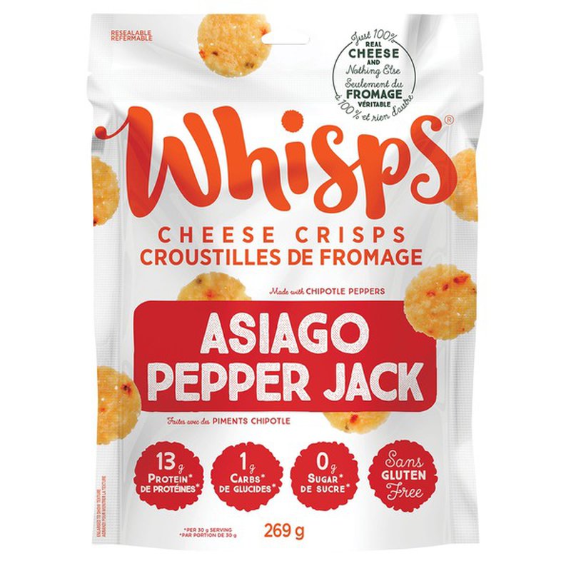 Whisps Asiago Pepper Jack Cheese Crisps 269 g 芝士薄脆