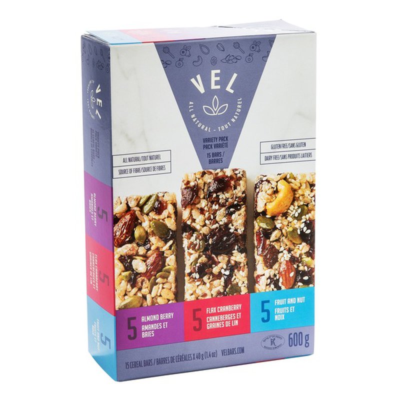 Vel Natural Bar Variety Pack 15 x 40 g能量棒
