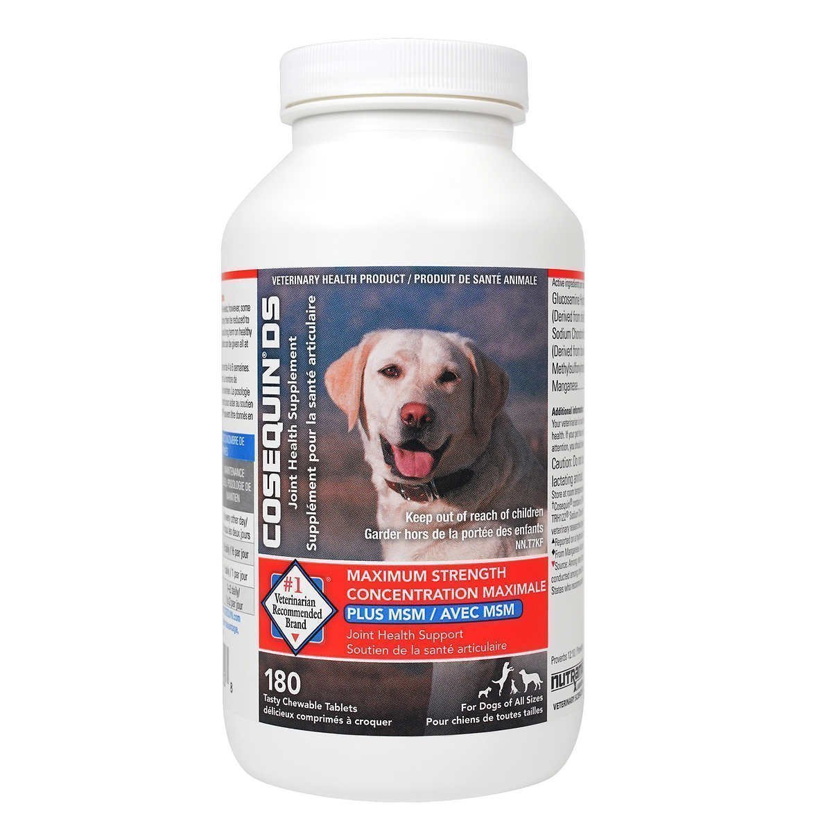 Cosequin DS MSM 180粒狗犬用加强型关节宝软骨素维骨力咀嚼片