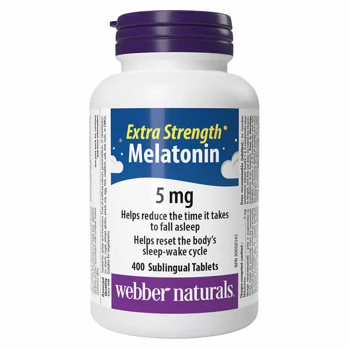 webber Naturals伟博melatonin加强版天然褪黑素安眠助睡眠 5mg 400粒