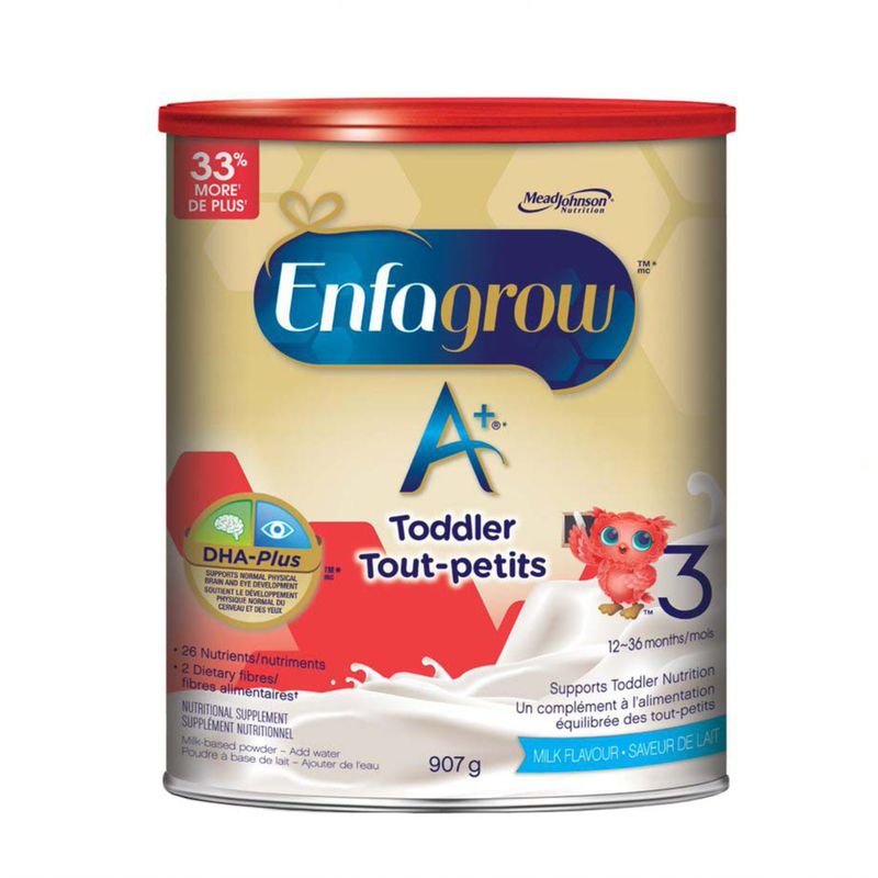 Enfogrow Toddler Nutritional Drink, 26 Nutrients including DHA a type of Omega-3 fat, Age 12-36 months, Milk Flavour Powder美赞臣3段婴幼儿奶粉原味907g