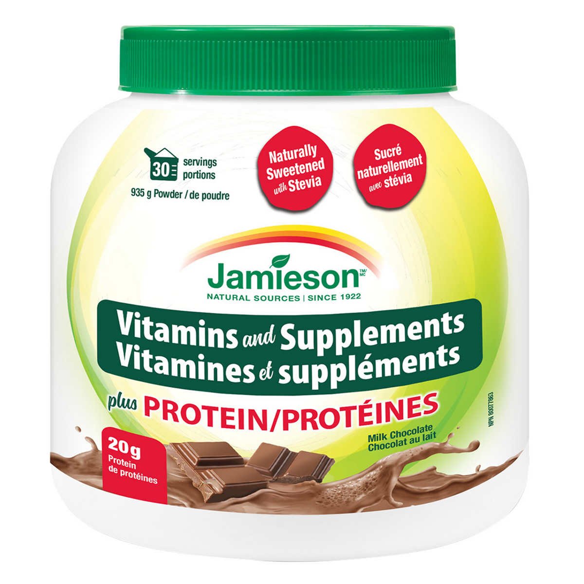 Jamieson Vitamin and Supplements plus Protein Milk Chocolate, 935 g Powder 健美生蛋白粉（清仓价）