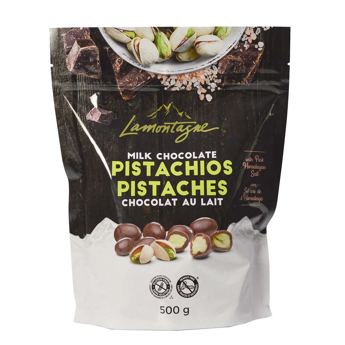Lamontagne Milk Chocolate Pistachios with Pink Himalayan Salt 牛奶巧克力开心果配喜马拉雅粉盐 500g