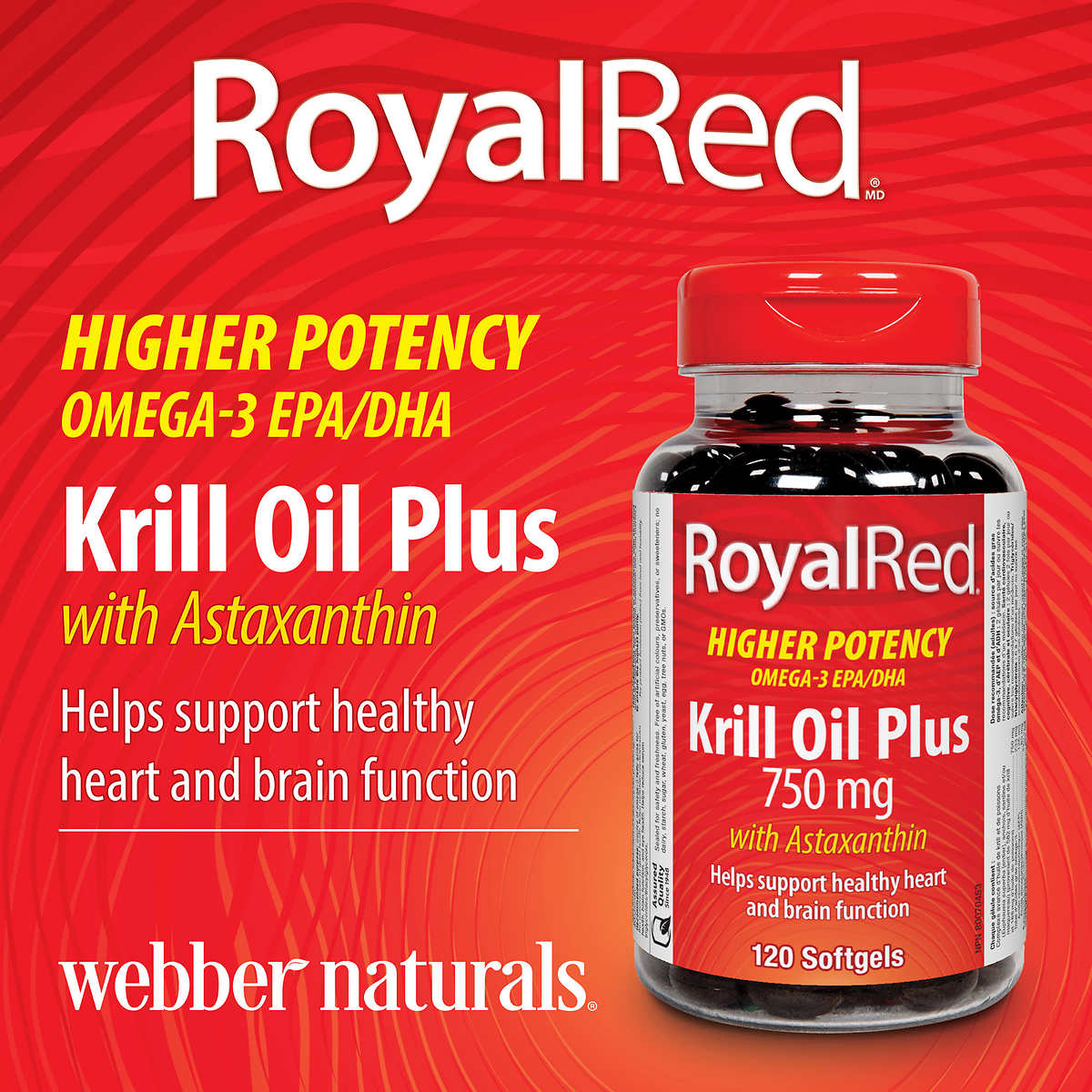 Webber Naturals Royal Red 伟博虾青素胶囊 750mg -120粒