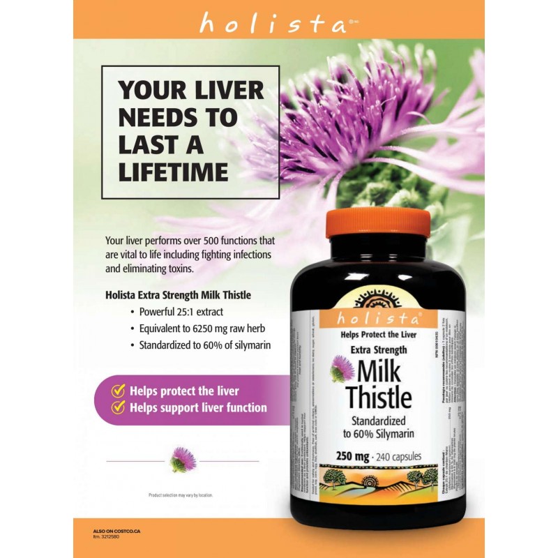 加拿大Holista Milk Thistle奶蓟草护肝片240粒