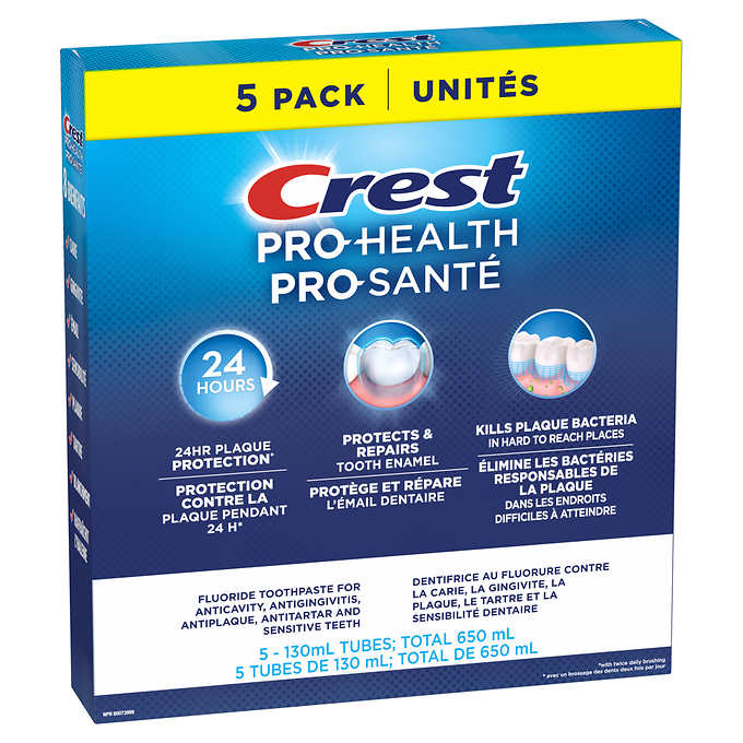 Crest Pro-Health Whitening Toothpaste Gel, 5 x 130 mL