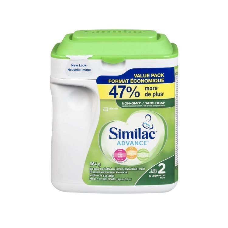 雅培Similac Advance婴儿配方奶粉 2阶段964克装 适合6~24月大宝宝 添加DHA叶黄素维生素E
