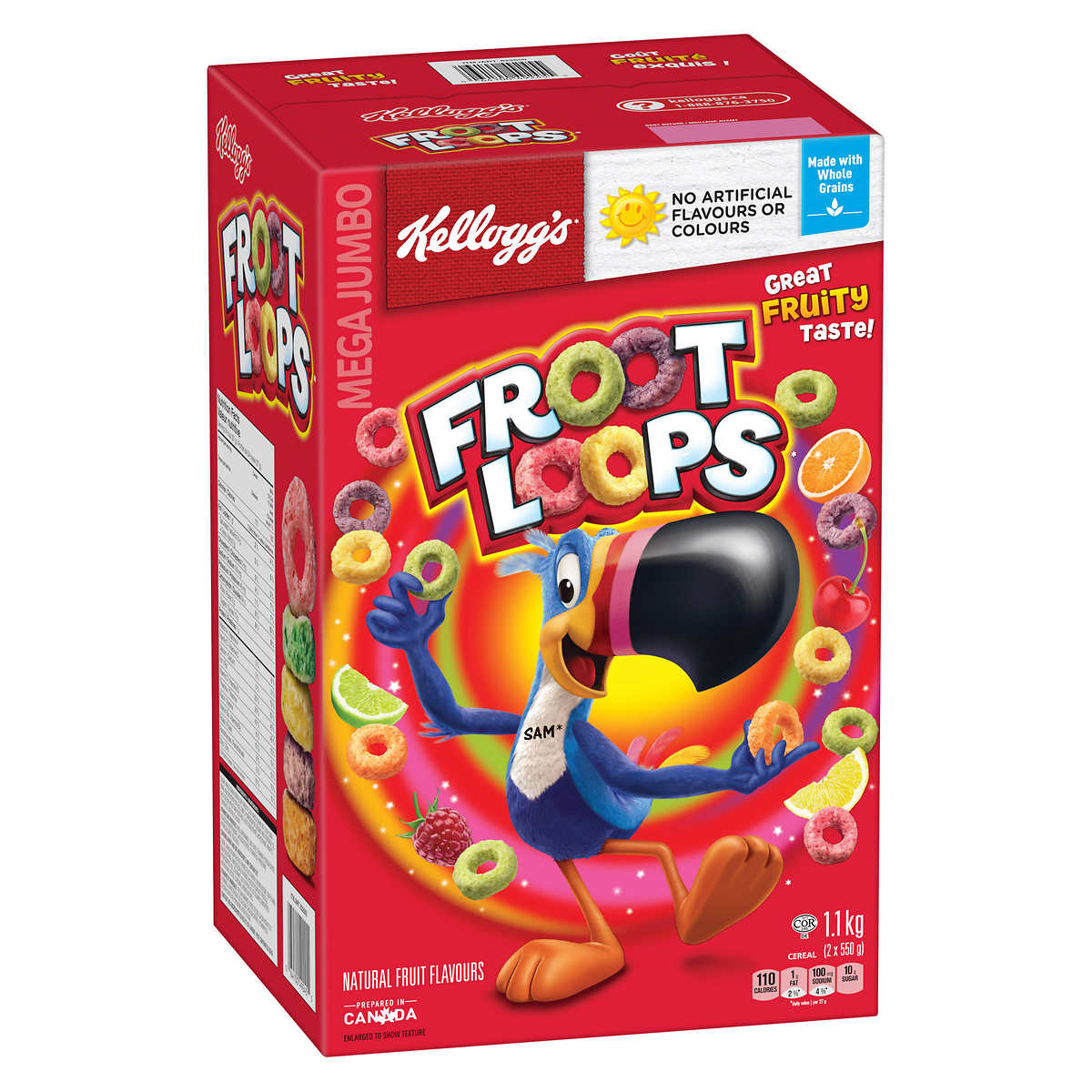 Kellogg Frootloops 全麦五彩谷物圈麦片 麦圈甜甜圈 1.1KG