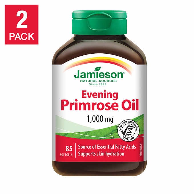 Jamieson Evening Primrose Oil 健美生月见草油胶囊平衡内分泌保养卵巢1000mg 2瓶 x 85粒