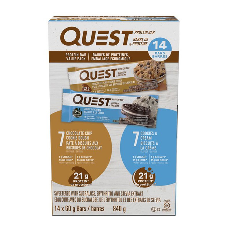 Quest 3-Piece Assorted Protein Bars Value Pack 14 x 60 g能量棒