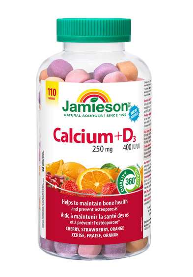 Jamieson 健美生钙 + 维生素D3 软糖Jamieson Calcium + Vitamin D3 Gummies 110粒