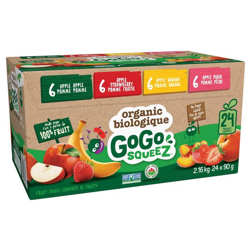 GoGo SqueeZ Fruit Sauce Variety Pack 24 x 90 g 水果泥