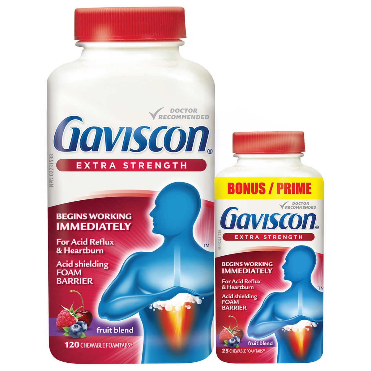 Gaviscon extra-strength heartburn and acid reflux relief 胃灼热反胃酸疏解片 120+25片