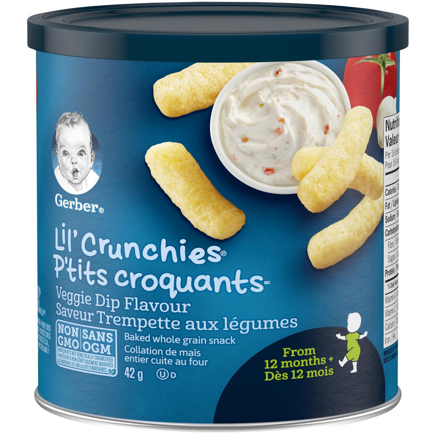 GERBER LIL’ CRUNCHIES, Veggie Dip, Toddler Snacks  葛博婴儿蔬菜味 辅食 42g