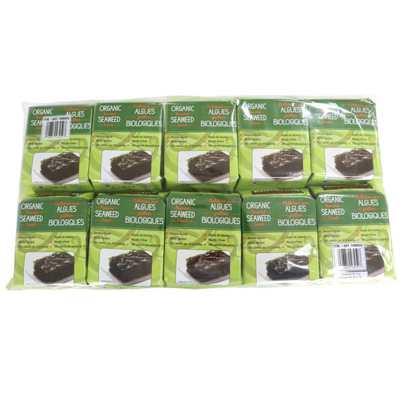 强推Kirkland Signature Organic Roasted Seaweed Snack 10 x 17 g 有机烤海苔