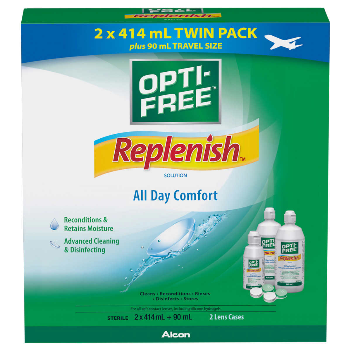 Opti-Free Replenish Solution  隐形眼镜护理液  414mlx2+90ml
