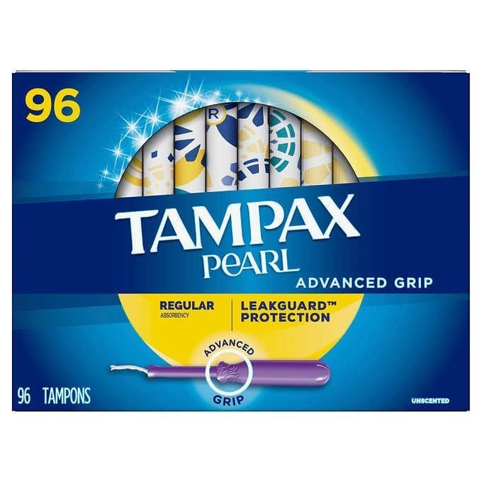 Tampax丹碧丝塑料导管卫生棉条 普通和超大流量装 96支