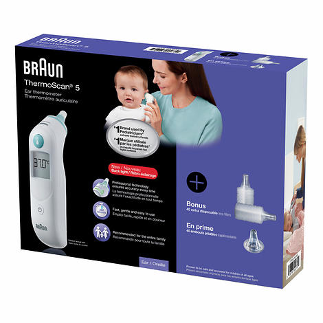 Braun ThermoScan 5 Ear Thermometer with Back Light Display  博朗耳温枪套装