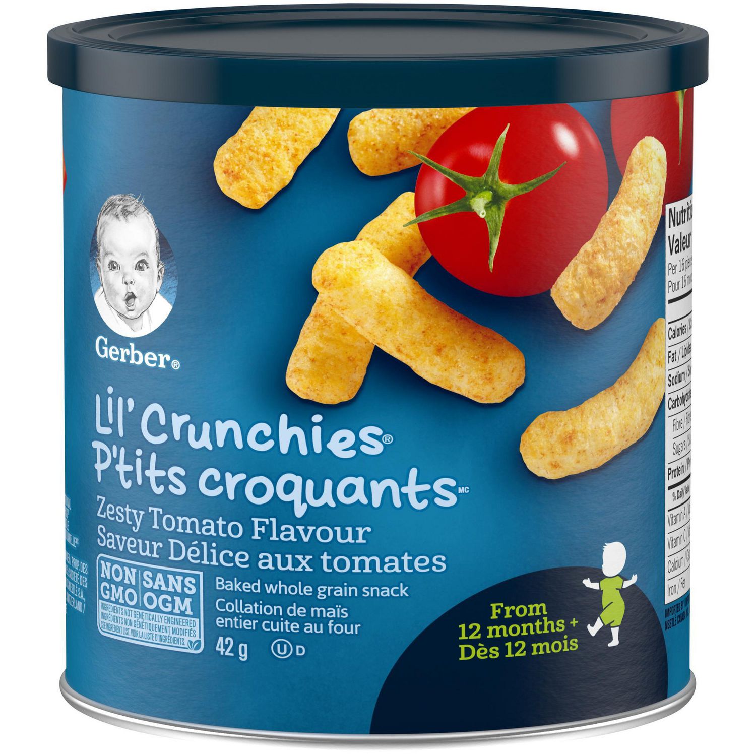 GERBER LIL’ CRUNCHIES, Zesty Tomato, Toddler Snacks 葛博 婴儿番茄味辅食 42g 装