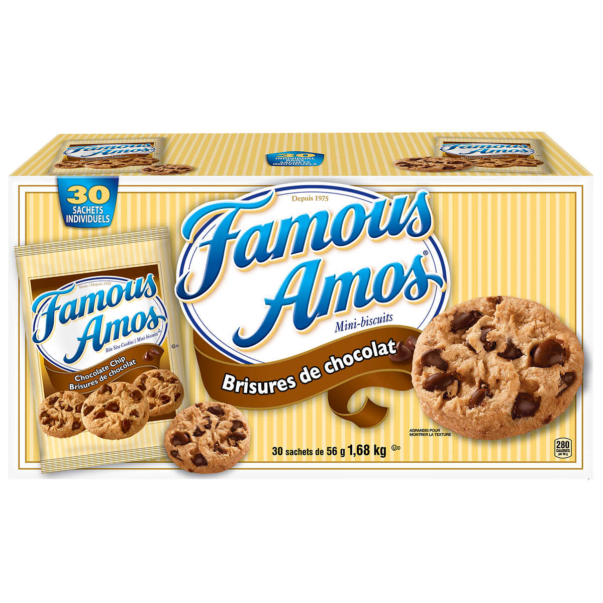 Famous Amos Bite-size Cookies, 30-count 巧克力曲奇 56g*30袋