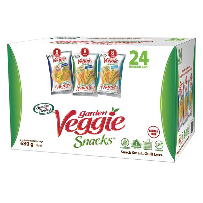 Sensible Portions Garden Veggie Straws Variety Pack 24 x 28 g 加拿大版卡迪那蔬菜味