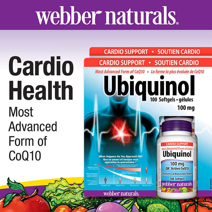 Webber Naturals ubiquinol 100 mg泛醇辅酶Q10软胶囊 100毫克 100粒