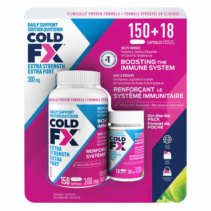 COLD-FX Extra Strength 300 mg 加强版天然花旗参草本精华胶囊 150+18粒
