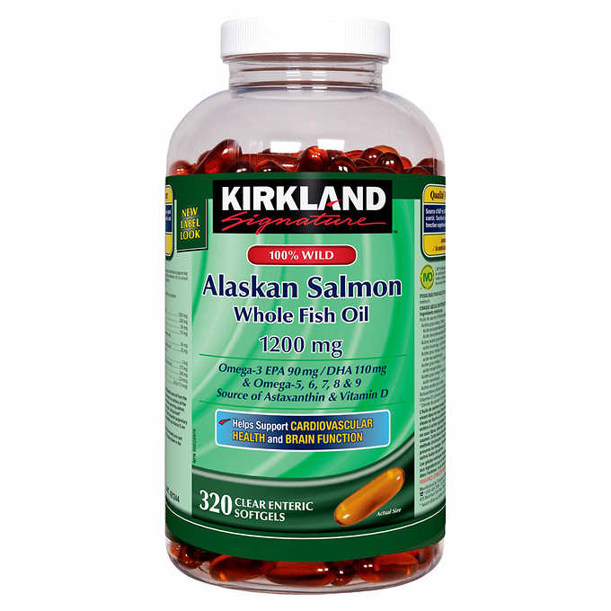 Kirkland Alaskan salmon whole fish oil 科克兰天然野生深海三文鱼油 320粒